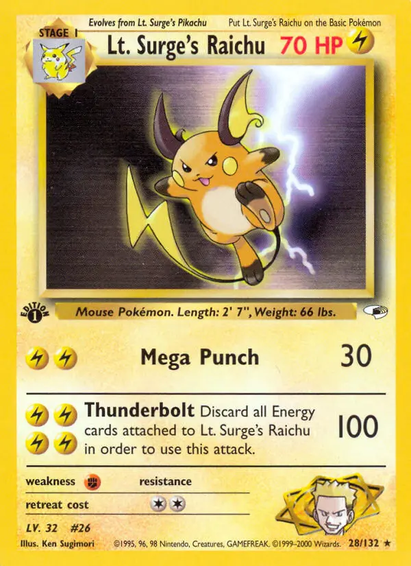 Lt. Surge's Raichu (#28) — GH 028