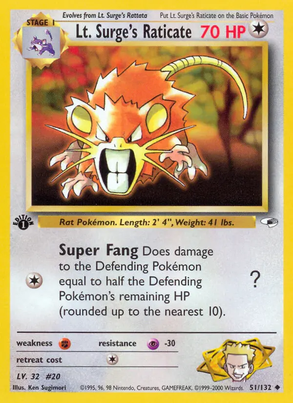 Lt. Surge's Raticate (#51) — GH 051