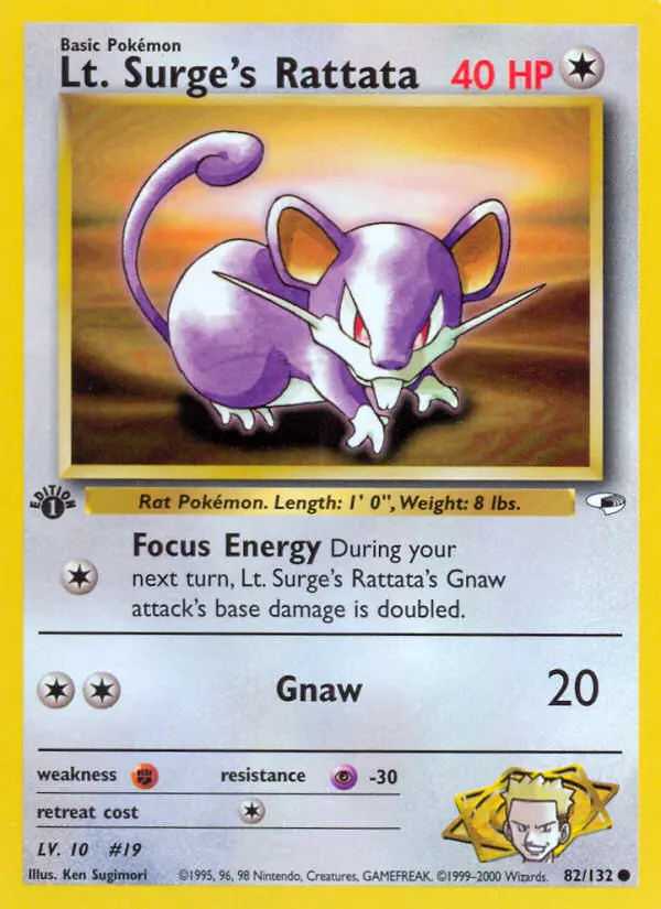 Lt. Surge's Rattata (#82) — GH 082