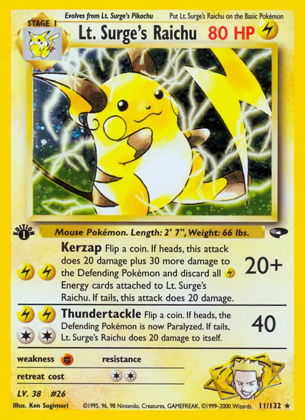 Lt. Surge's Raichu (#11) — GC 011