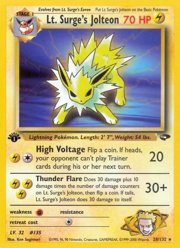 Lt. Surge's Jolteon (#28) — GC 028