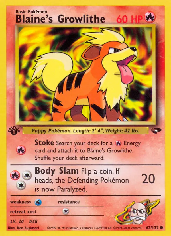 Blaine's Growlithe (#62) — GC 062