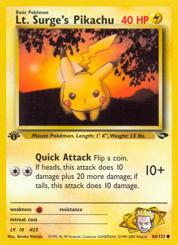 Lt. Surge's Pikachu (#84) — GC 084