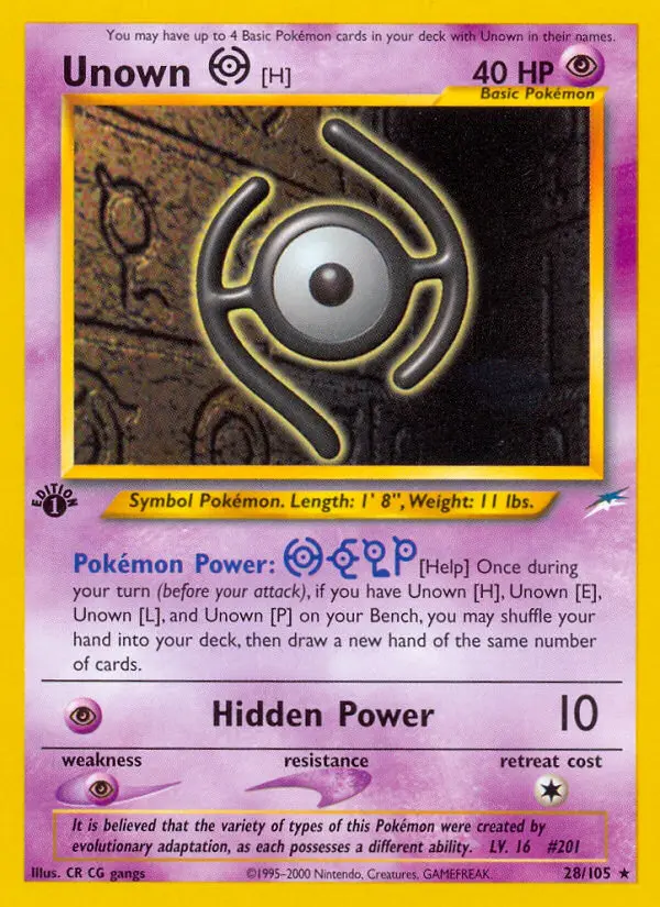 Unown [H] (#28) — NDE 028