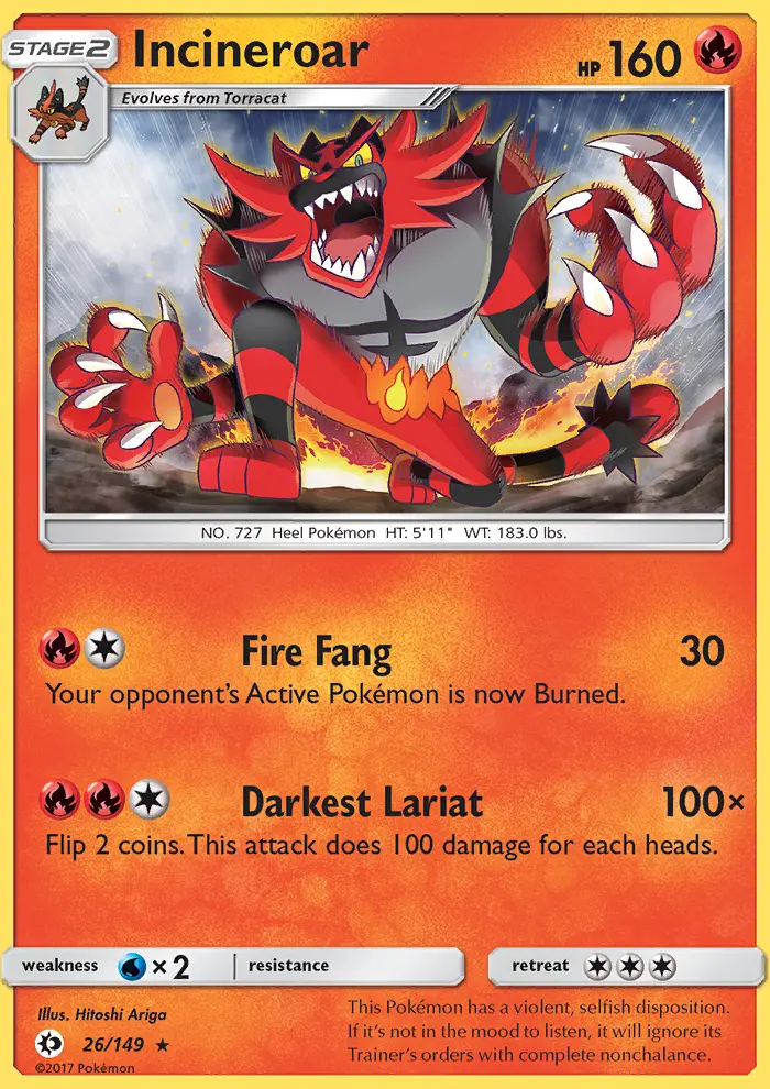 Incineroar (#26) — SM 026
