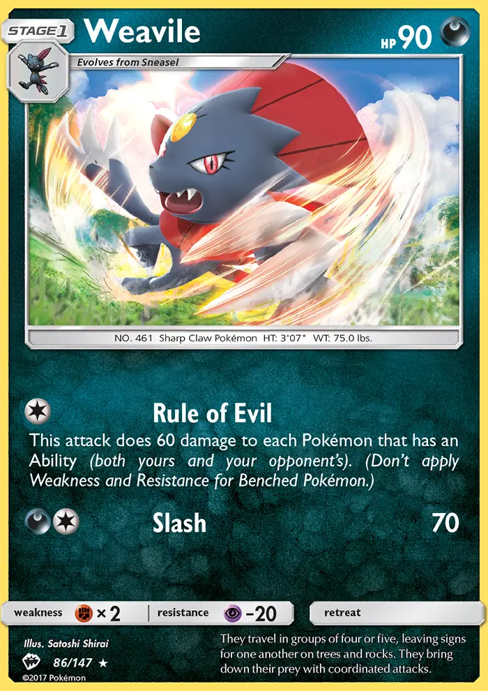 Weavile (#86) — BUS 086