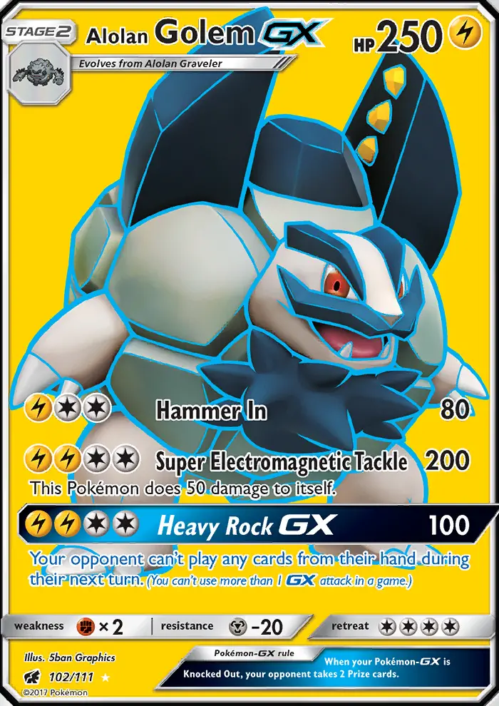Alolan Golem GX (#102) — CIN 102
