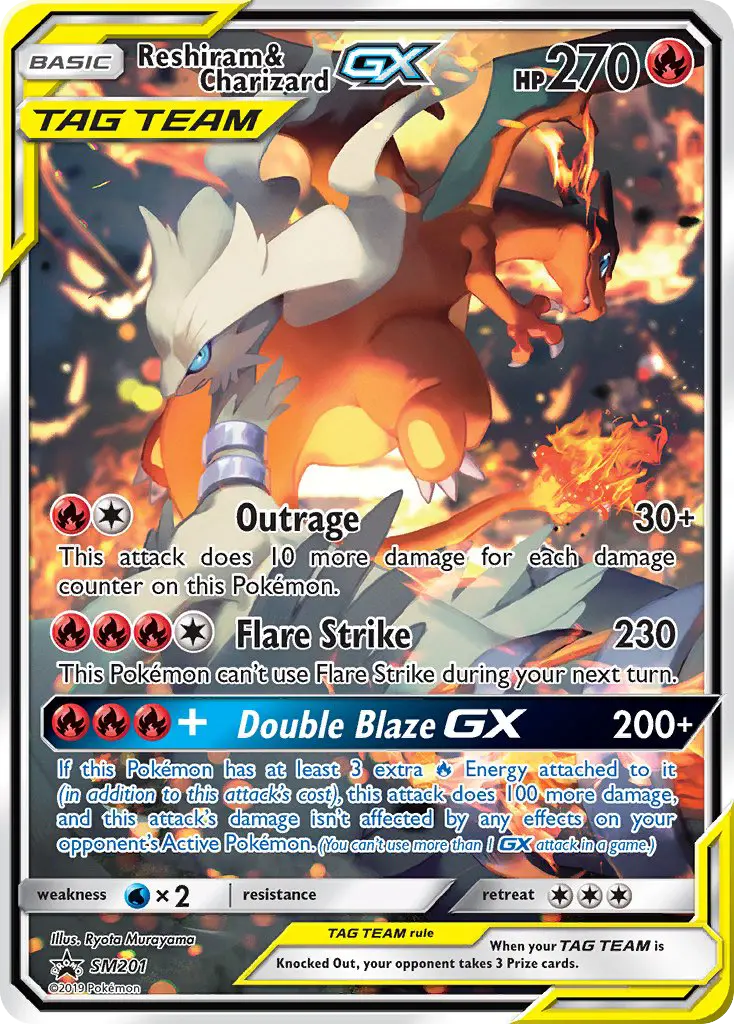 Reshiram & Charizard GX (#SM201) — SMP SM201