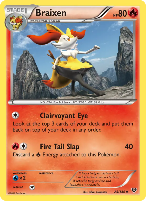 Braixen (#25) — XY 025