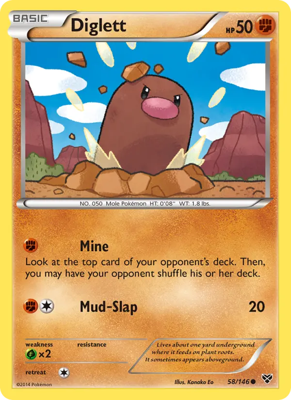 Diglett (#58) — XY 058