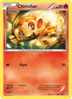 Chimchar (#15) — Reverse Holo — PLS 015