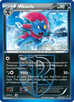 Weavile (#66) Reverse Holo — Reverse Holo — PLF 066