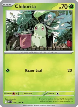 Chikorita (#008) Reverse Holo — Reverse Holo — MEG 008