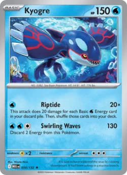 Kyogre (#034) — Reverse Holo — MEG 034