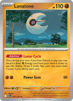 Lunatone (#074) — Reverse Holo — MEG 074