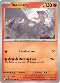 Reshiram (#017) — Reverse Holo — PFL 017