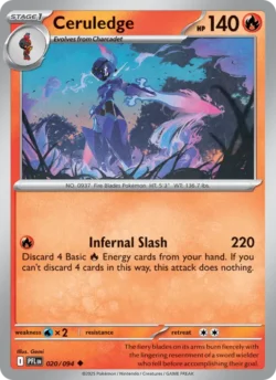 Ceruledge (#020) — Reverse Holo — PFL 020