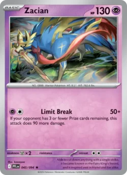 Zacian (#045) — Reverse Holo — PFL 045