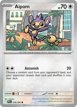 Aipom (#078) — Reverse Holo — PFL 078
