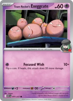 Team Rocket's Exeggcute (#077) R "Pokeball" Reverse Holo — R "Pokeball" Reverse Holo — ASC 077