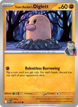 Team Rocket's Diglett (#100) Type Reverse Holo — Type Reverse Holo — ASC 100