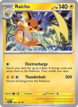 Raichu (#064) — Reverse Holo — PAL 064