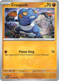 Croagunk (#114) — Reverse Holo — PAL 114