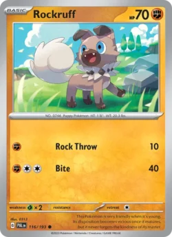 Rockruff (#116) — Reverse Holo — PAL 116