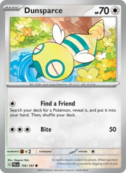 Dunsparce (#156) — Reverse Holo — PAL 156