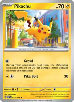 Pikachu (#018) — Reverse Holo — PAF 018
