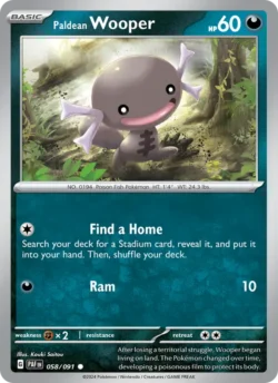 Paldean Wooper (#058) — Reverse Holo — PAF 058