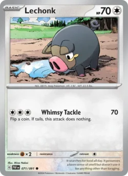 Lechonk (#071) — Reverse Holo — PAF 071