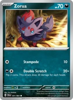 Zorua (#031) — Reverse Holo — SFA 031