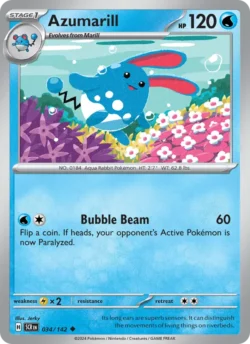 Azumarill (#034) — Reverse Holo — SCR 034