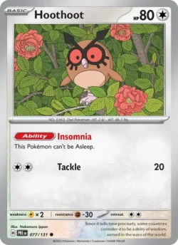 Hoothoot (#077) — Reverse Holo — PRE 077
