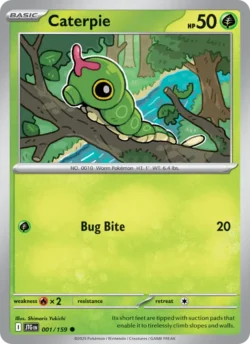 Caterpie (#001) — Reverse Holo — JTG 001