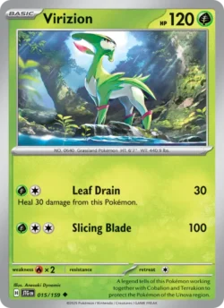 Virizion (#015) — Reverse Holo — JTG 015