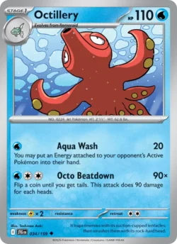 Octillery (#034) — Reverse Holo — JTG 034