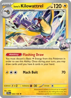 Iono's Kilowattrel (#055) Reverse Holo — Reverse Holo — JTG 055
