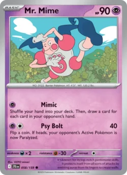 Mr. Mime (#058) — Reverse Holo — JTG 058