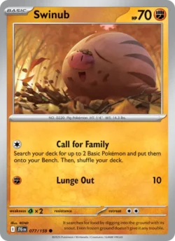 Swinub (#077) — Reverse Holo — JTG 077