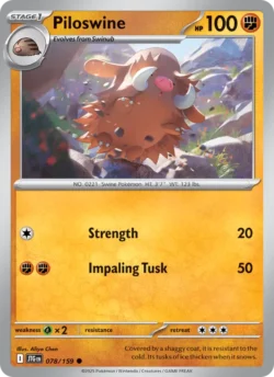 Piloswine (#078) — Reverse Holo — JTG 078