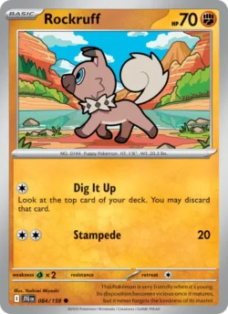 Rockruff (#084) — Reverse Holo — JTG 084