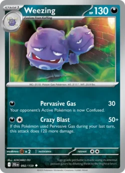 Weezing (#092) — Reverse Holo — JTG 092
