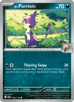 N's Purrloin (#096) — Reverse Holo — JTG 096