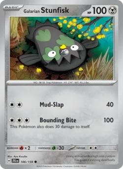 Galarian Stunfisk (#106) — Reverse Holo — JTG 106