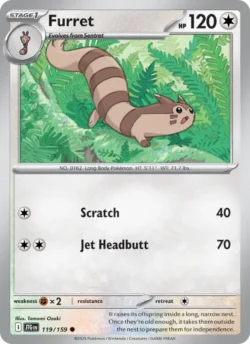 Furret (#119) Reverse Holo — Reverse Holo — JTG 119