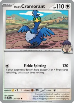 Hop's Cramorant (#138) — Reverse Holo — JTG 138
