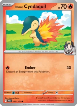 Ethan's Cyndaquil (#032) Reverse Holo — Reverse Holo — DRI 032