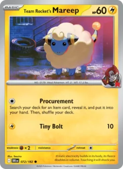 Team Rocket's Mareep (#072) — Reverse Holo — DRI 072